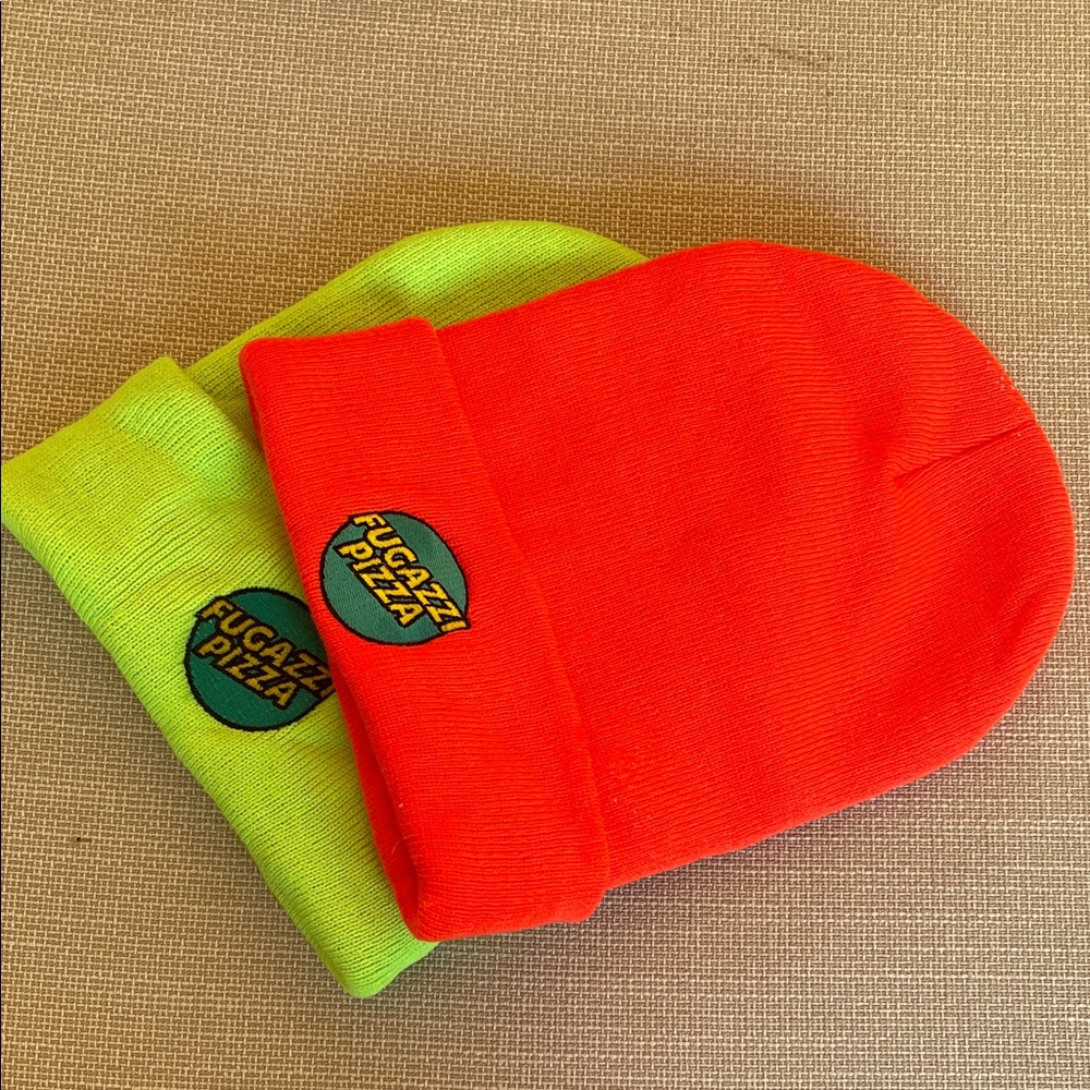 Kaktus Neon Green and Orange Kids Beanie Set